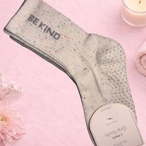 2 Pack Grip Socks Pilates Barre Crew Socks 🩰 🤍 ✨ 🌸 with Sophisticated Sparkle